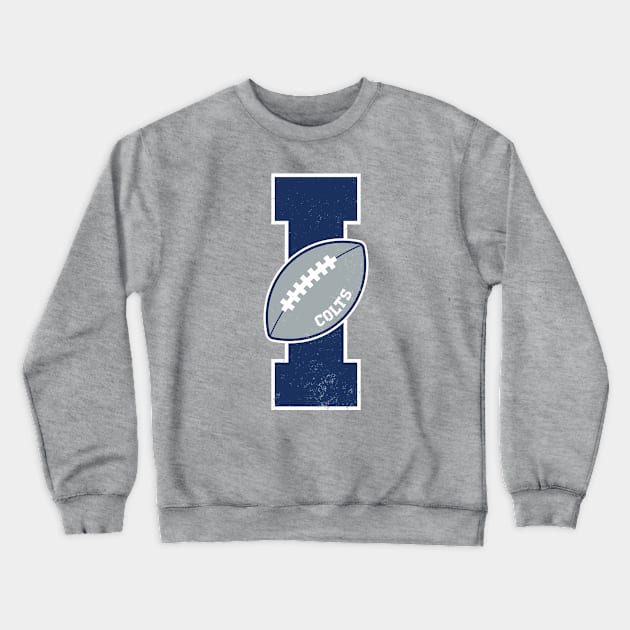Big Bold Indianapolis Colts Monogram Crewneck Sweatshirt by Rad Love